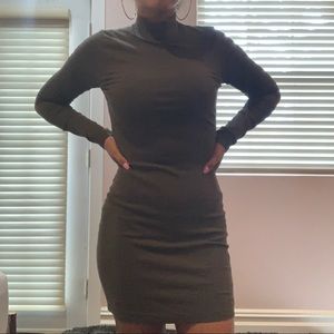 Blanc Long Sleeve Ribbed Dress Small